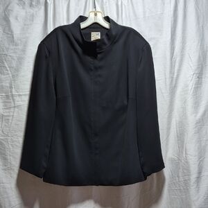 Travel Smith Womens Jacket Sz 22W Black Full Zip Lined Long Sleeve Zipped Pocket